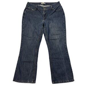 Riders By Lee Womens Blue Denim No Gap Waist Bootcut Jeans Mid Rise Size 18P